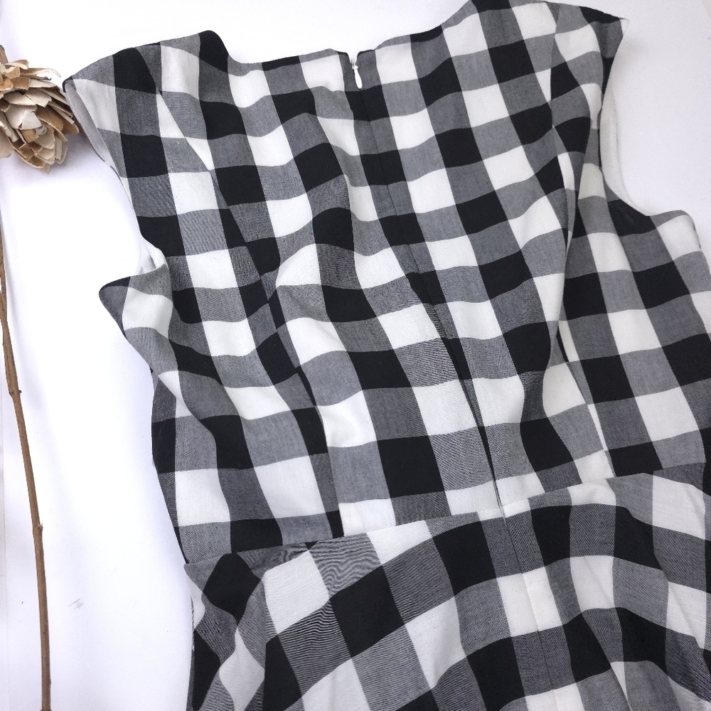 Calvin Klein Black and White Checkered Dress. Sz 6 - Picture 11 of 12